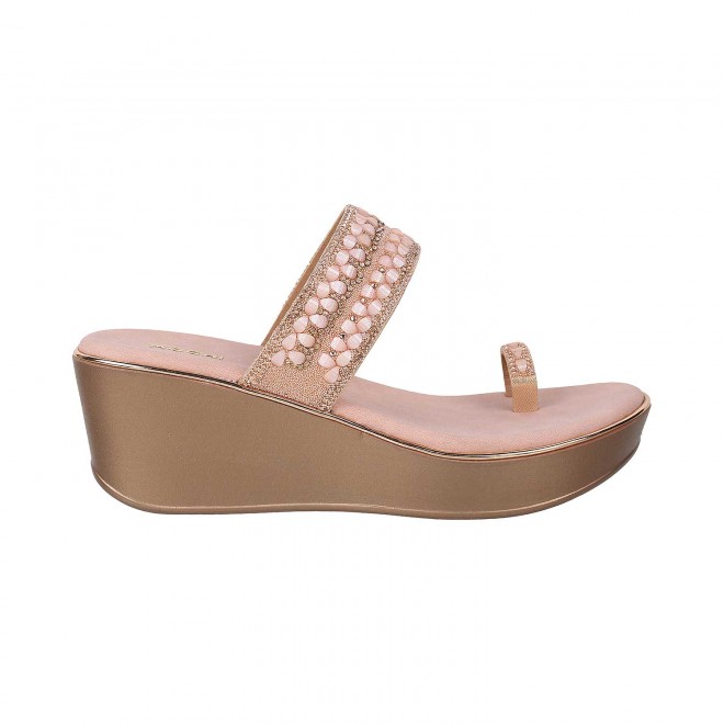 Mochi Women Peach Casual Slip Ons (SKU: 35-5024-80-38)
