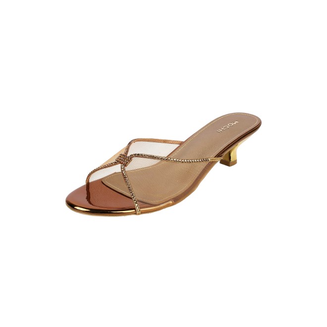 Mochi Women Antic-gold Party Slip Ons (SKU: 35-562-28-36)