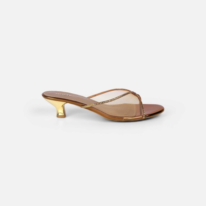 Mochi Women Antic-gold Party Slip Ons (SKU: 35-562-28-36)