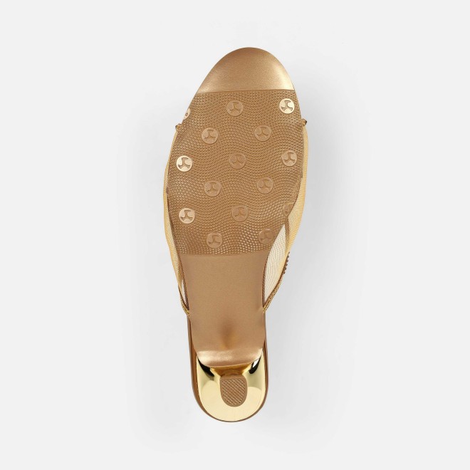 Mochi Women Antic-gold Party Slip Ons (SKU: 35-562-28-36)