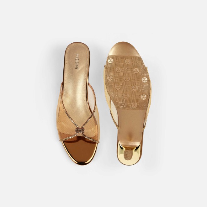 Mochi Women Antic-gold Party Slip Ons (SKU: 35-562-28-36)