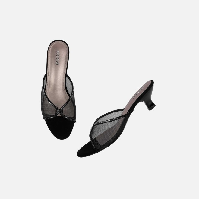 Mochi Women Black Party Slip Ons (SKU: 35-562-11-36)