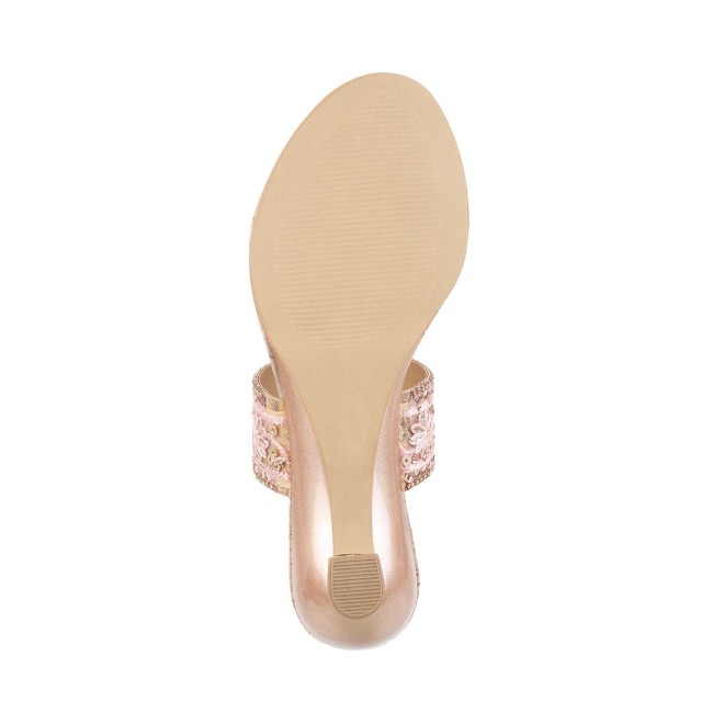 Mochi Women Rose-Gold Ethnic Slip Ons (SKU: 35-727-52-36)