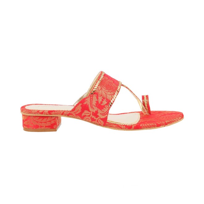 Mochi Women Red Ethnic Slip Ons (SKU: 35-789-18-36)