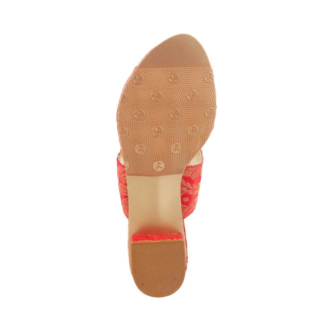 Mochi Women Red Ethnic Slip Ons (SKU: 35-789-18-36)