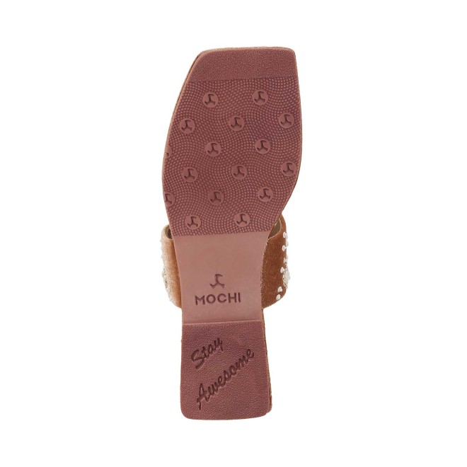 Mochi Women Gold Ethnic Slip Ons (SKU: 35-790-15-37)