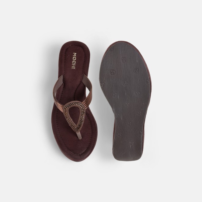 Mochi Women Bronze Casual Sandals (SKU: 35-800165-46-35)