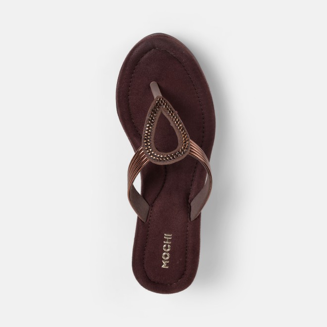 Mochi Women Bronze Casual Sandals (SKU: 35-800165-46-35)