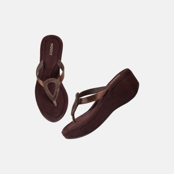 Mochi Women Bronze Casual Sandals (SKU: 35-800165-46-35)