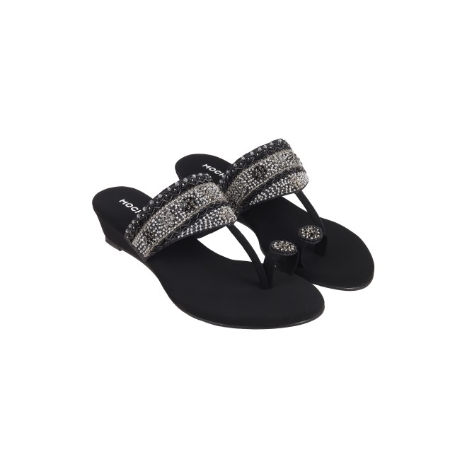Mochi Women Black Wedding Slippers (SKU: 35-800492-11-36)