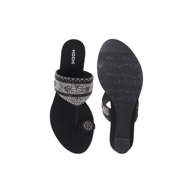 Mochi Women Black Wedding Slippers (SKU: 35-800492-11-36)