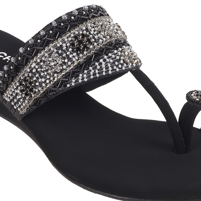 Mochi Women Black Wedding Slippers (SKU: 35-800492-11-36)