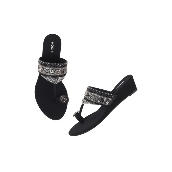 Mochi Women Black Wedding Slippers (SKU: 35-800492-11-36)