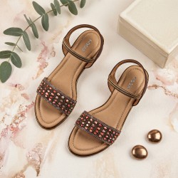 Mochi Women Antic-gold Wedding Sandals