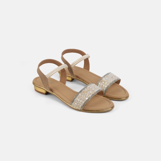 Mochi Women Gold Casual Sandals (SKU: 35-801419-15-37)
