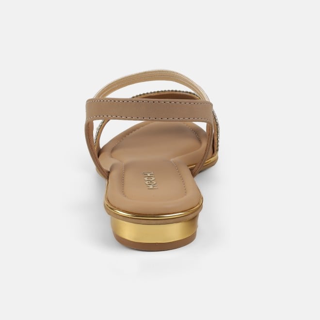 Mochi Women Gold Casual Sandals (SKU: 35-801419-15-37)