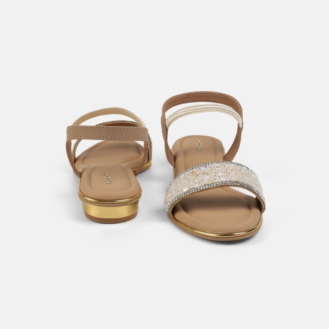 Mochi Women Gold Casual Sandals (SKU: 35-801419-15-37)