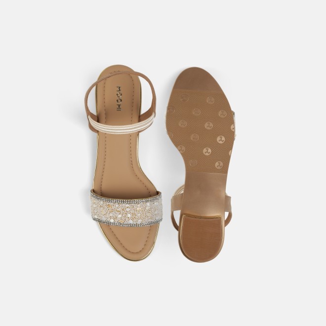 Mochi Women Gold Casual Sandals (SKU: 35-801419-15-37)