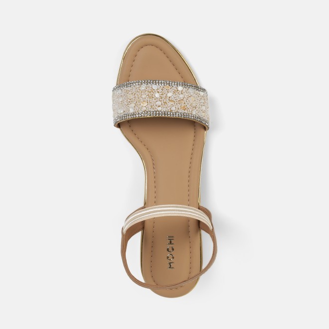 Mochi Women Gold Casual Sandals (SKU: 35-801419-15-37)