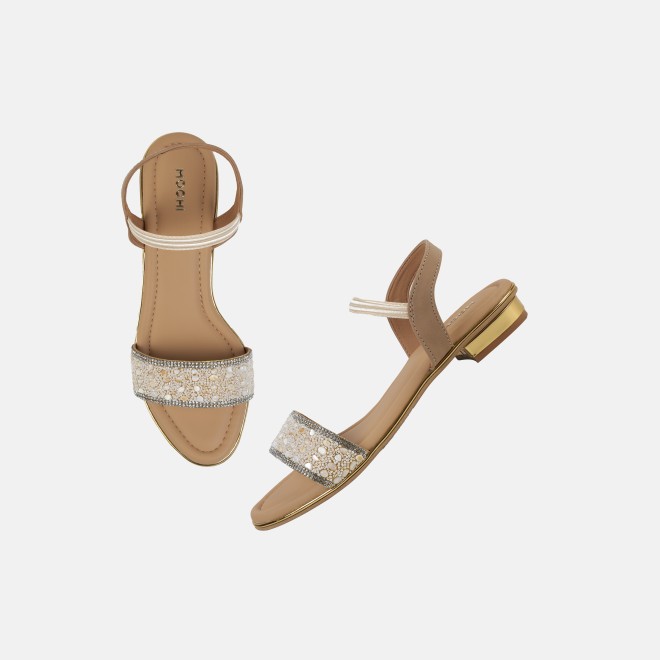 Mochi Women Gold Casual Sandals (SKU: 35-801419-15-37)