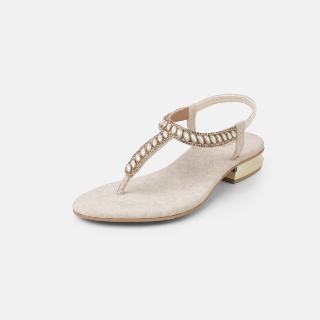 Mochi Women Beige Casual Sandals (SKU: 35-801823-20-37)