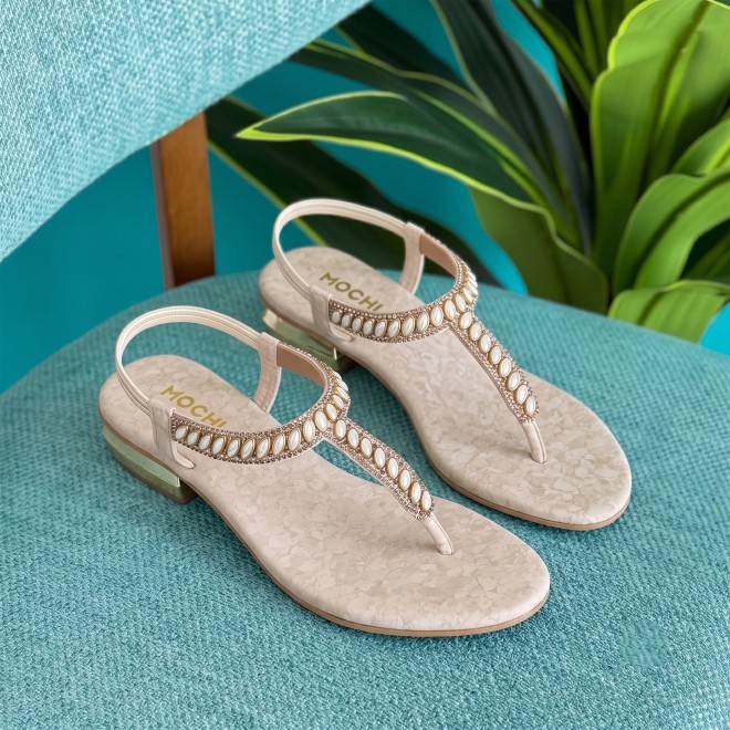 Mochi Women Beige Casual Sandals (SKU: 35-801823-20-37)