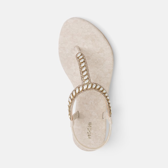 Mochi Women Beige Casual Sandals (SKU: 35-801823-20-37)