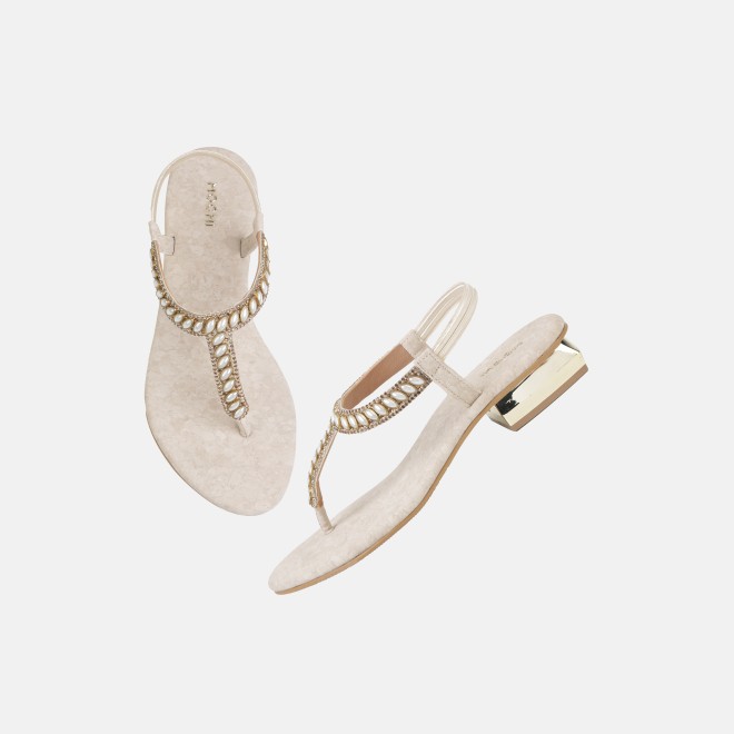 Mochi Women Beige Casual Sandals (SKU: 35-801823-20-37)