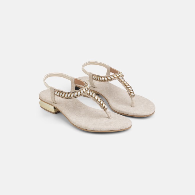 Mochi Women Beige Casual Sandals (SKU: 35-801823-20-37)