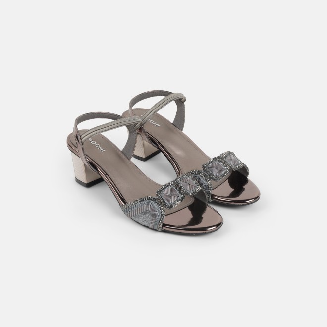 Mochi Women Gun-metal Party Sandals (SKU: 35-801830-29-36)