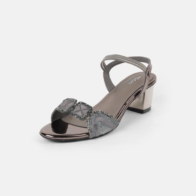 Mochi Women Gun-metal Party Sandals (SKU: 35-801830-29-36)
