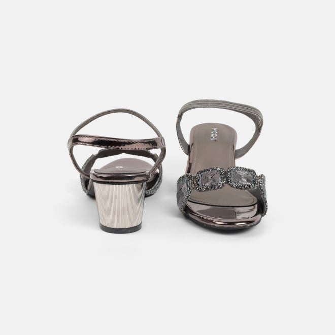 Mochi Women Gun-metal Party Sandals (SKU: 35-801830-29-36)