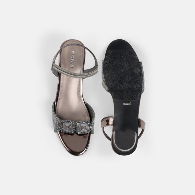 Mochi Women Gun-metal Party Sandals (SKU: 35-801830-29-36)