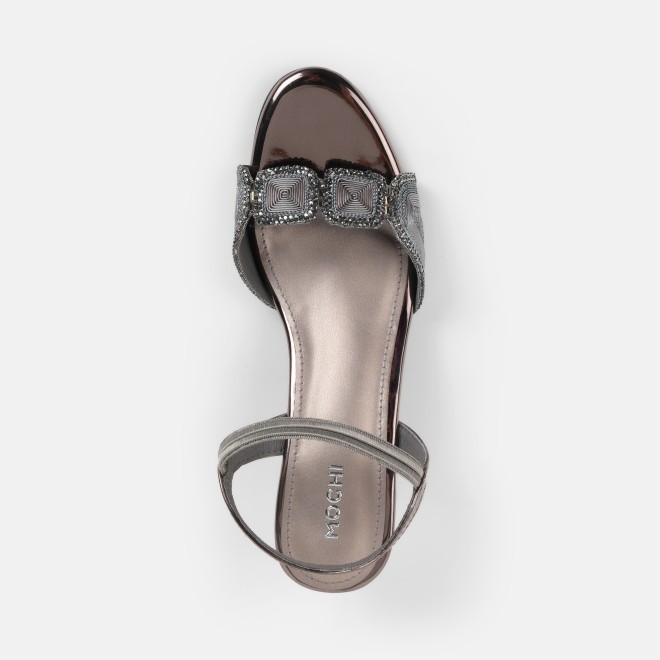 Mochi Women Gun-metal Party Sandals (SKU: 35-801830-29-36)