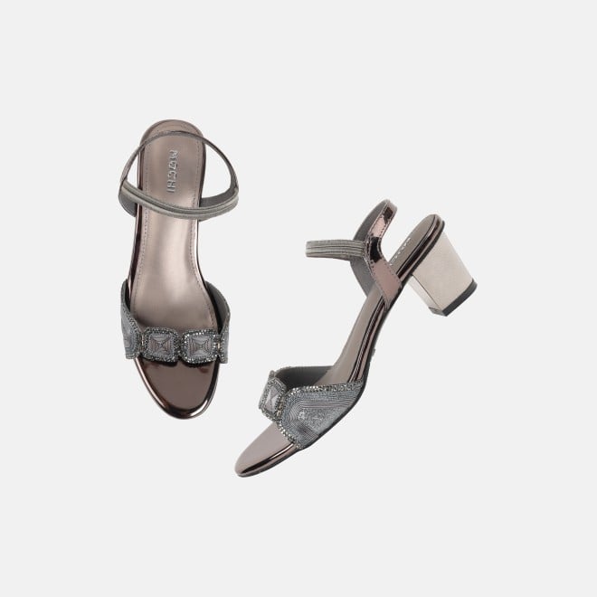 Mochi Women Gun-metal Party Sandals (SKU: 35-801830-29-36)