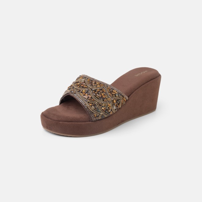 Mochi Women Bronze Ethnic Slip Ons (SKU: 35-801984-46-36)
