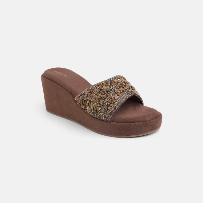 Mochi Women Bronze Ethnic Slip Ons (SKU: 35-801984-46-36)
