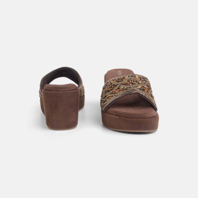 Mochi Women Bronze Ethnic Slip Ons (SKU: 35-801984-46-36)