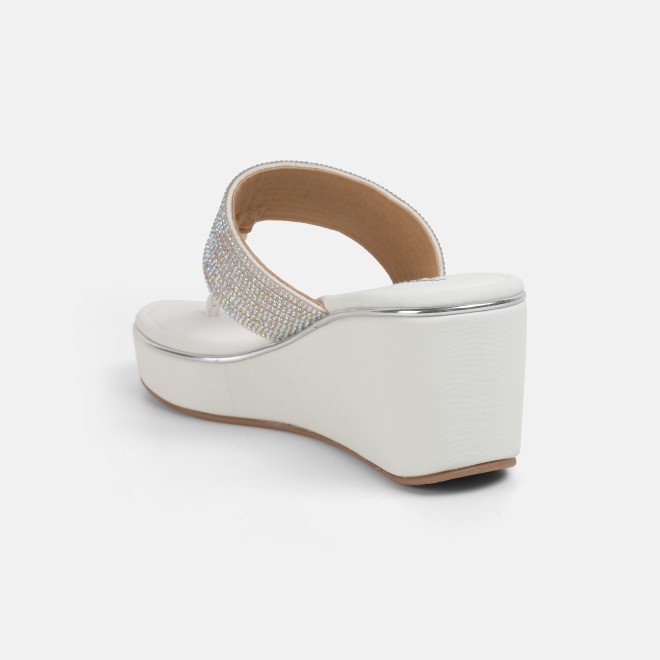 Mochi Women White Ethnic Slip Ons (SKU: 35-801986-16-36)