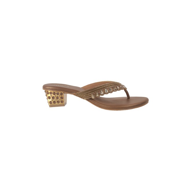 Mochi Women Antic-gold Ethnic Slip Ons (SKU: 35-801987-28-36)