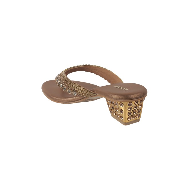 Mochi Women Antic-gold Ethnic Slip Ons (SKU: 35-801987-28-36)
