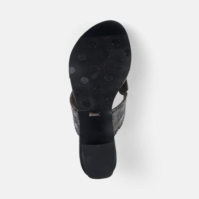 Mochi Women Gun-metal Party Slip Ons (SKU: 35-802057-29-35)