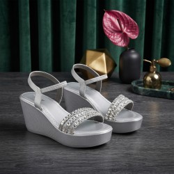 Mochi Women Silver Party Sandals