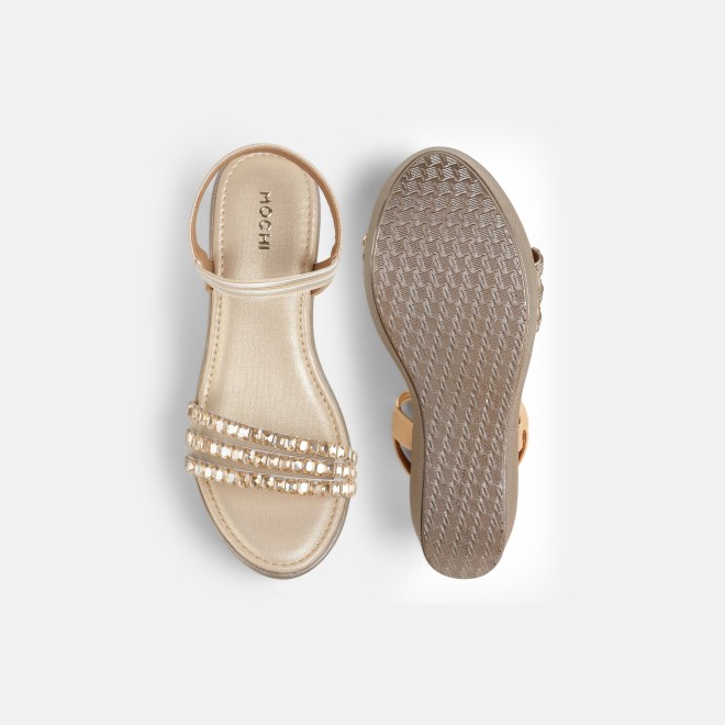 Mochi Women Gold Party Sandals (SKU: 35-802059-15-36)