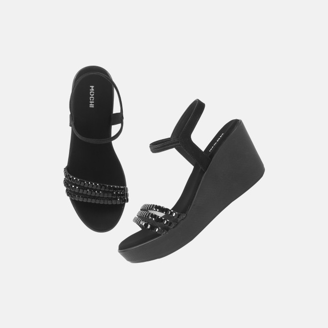 Mochi Women Black Party Sandals (SKU: 35-802059-11-36)