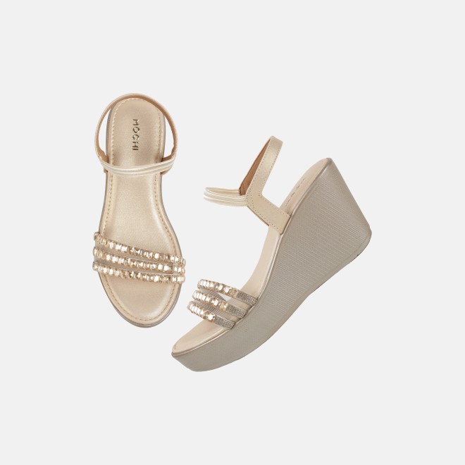 Mochi Women Gold Party Sandals (SKU: 35-802059-15-36)