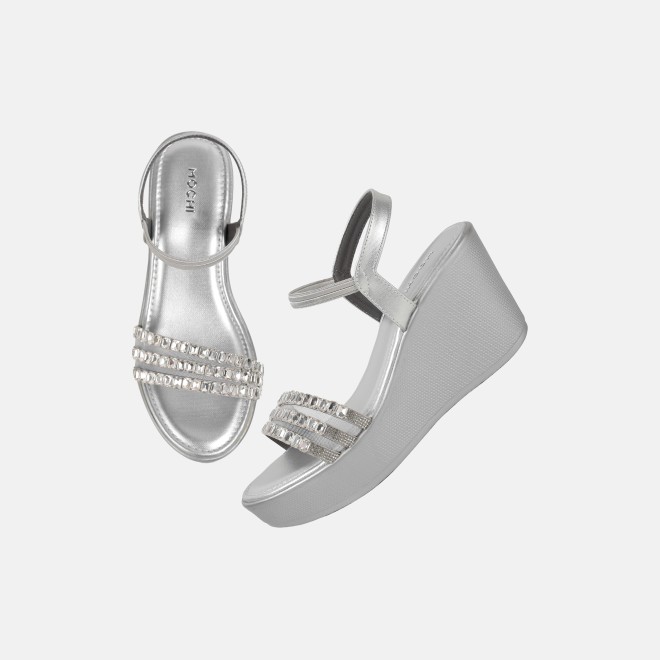 Mochi Women Silver Party Sandals (SKU: 35-802059-27-36)