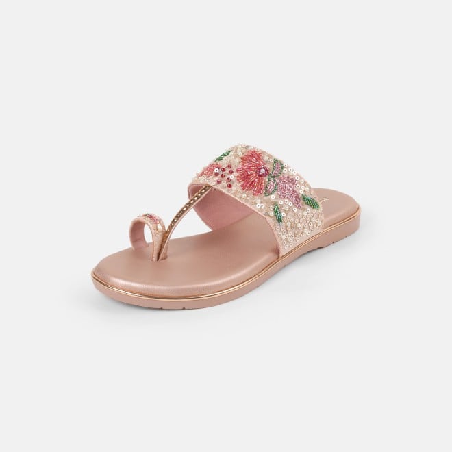 Mochi Women Peach Ethnic Slip Ons (SKU: 35-802374-80-36)