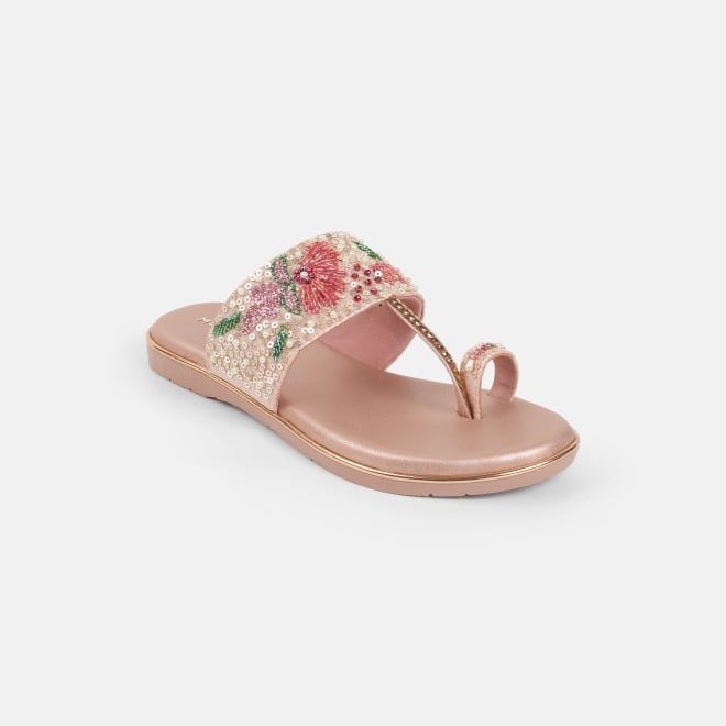 Mochi Women Peach Ethnic Slip Ons (SKU: 35-802374-80-36)