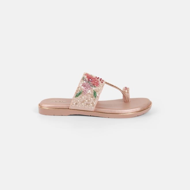 Mochi Women Peach Ethnic Slip Ons (SKU: 35-802374-80-36)